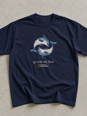 National Geographic Navy Blue Dolphin T-Shirt